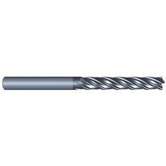 Roughing & Finishing End Mills; Mill Diameter (Fractional Inch): 1/8; Flute Type: Spiral; Number Of Flutes: 4; End Mill Material: Solid Carbide; Length of Cut (Inch): 1; Coating/Finish: AlCrN