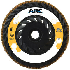 Flap Disc:  4-1/2" Dia, 5/8-11" Hole, 60 Grit, Ceramic Alumina, Type 27