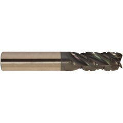 Corner Radius End Mill: 1" Dia, 4-1/4" LOC, 38 deg Helix, Corner Radius End, Centercutting Series HS