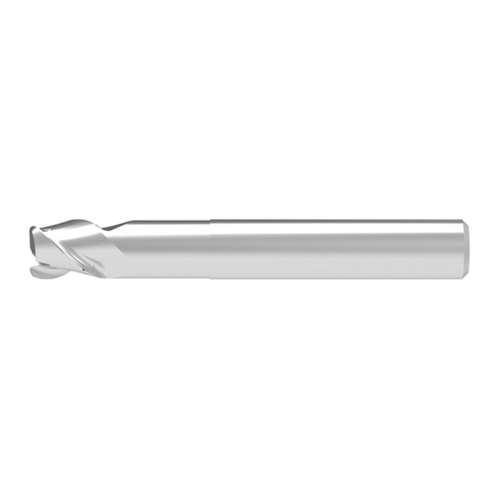 Corner Radius End Mill: 4.00 mm Dia, 4.50 mm LOC, 0.60 mm Radius, 3 Flute, Solid Carbide