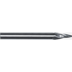 Tapered End Mill: 5 deg Angle per Side, 1/8" Small Dia, 1-1/4" LOC, 3 Flute, Tapered End