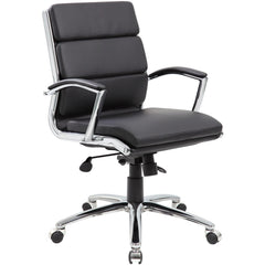 Task Chair:  Vinyl,  Adjustable Height,  Black