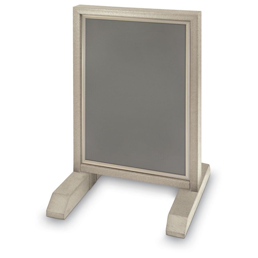 Enclosed Letter Board: 36" Wide, 24" High, Recycled Plastics, Light Gray