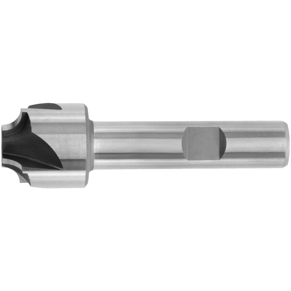 Corner Rounding End Mill: 1/4" Radius, 1" Dia, 4 Flutes, 19.05 mm LOC, High Speed Steel