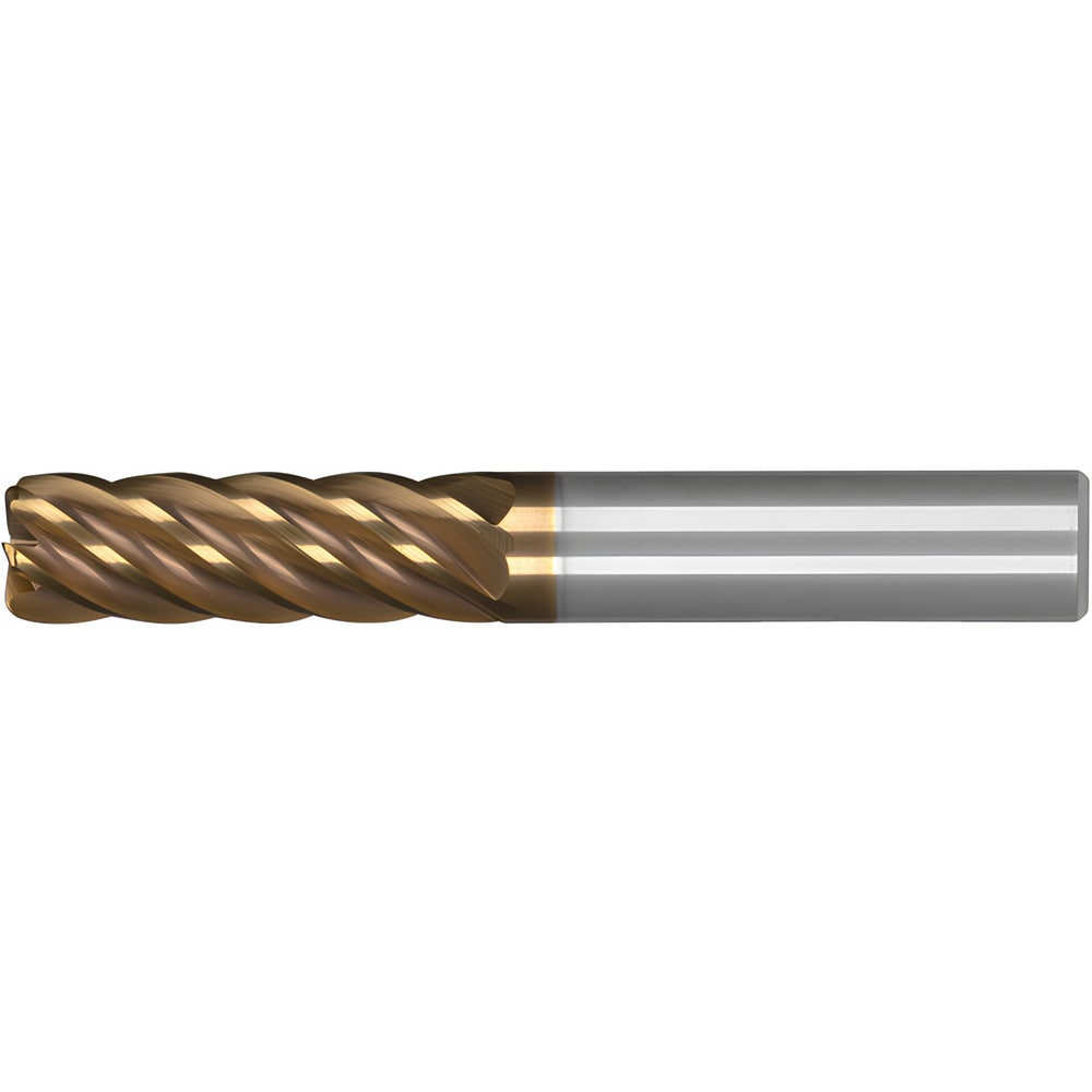 Corner Radius End Mill: 3/4" Dia, 3" LOC, 0.1200" Radius, 6 Flute, Solid Carbide