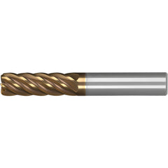Corner Radius End Mill: 3/4" Dia, 4" LOC, 0.0600" Radius, 6 Flute, Solid Carbide