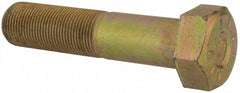 Hex Head Cap Screw: 1-14, 4-1/2" Length Under Head, Grade L9 Steel, Yellow Zinc Dichromate Finish