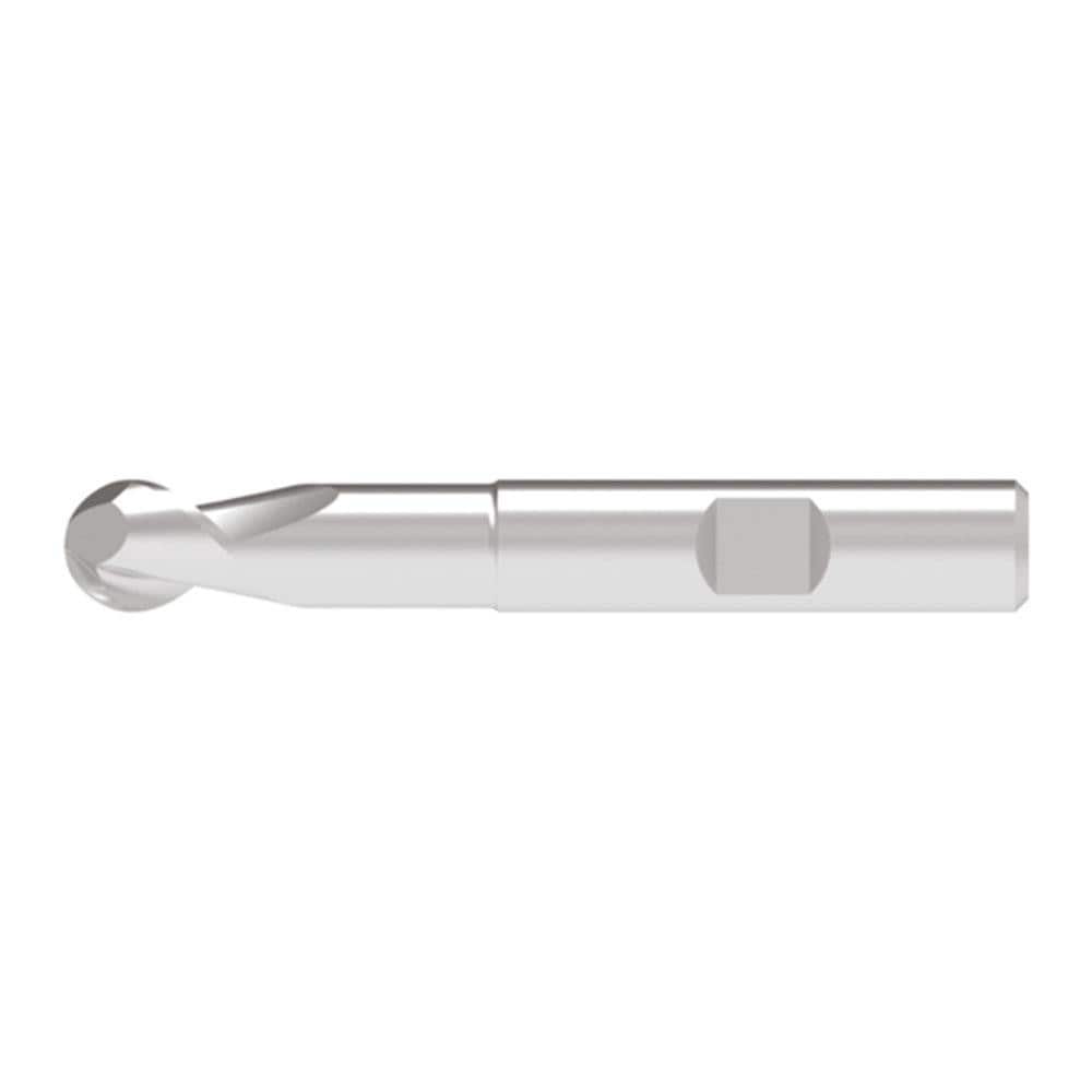Ball End Mill: 6.00 mm Dia, 10.00 mm LOC, 2 Flute, Solid Carbide