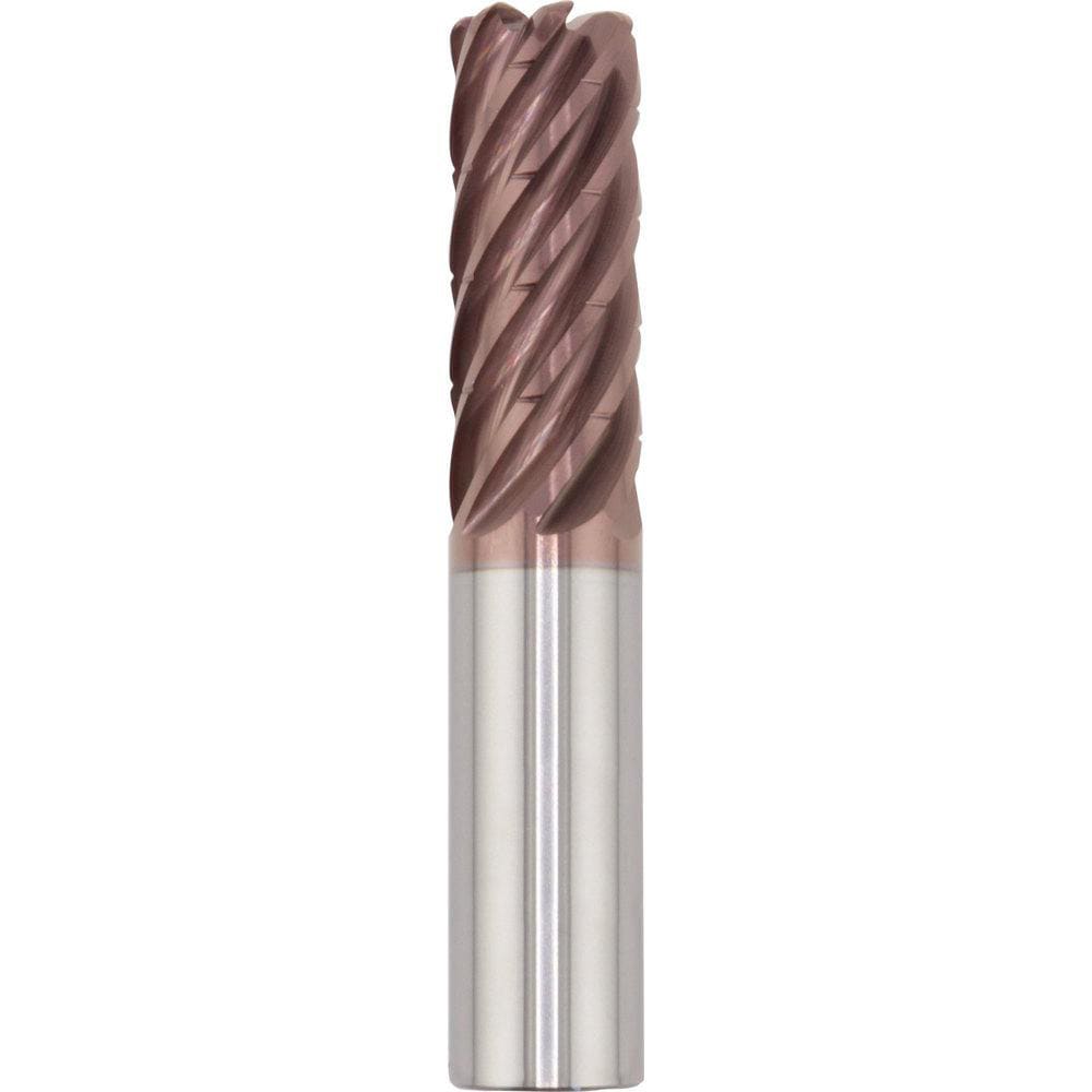 Corner Radius End Mill: 25.00 mm Dia, 75.00 mm LOC, 3.00 mm Radius, 7 Flute, Solid Carbide