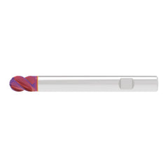 Ball End Mill: 6.00 mm Dia, 10.00 mm LOC, 4 Flute, Solid Carbide