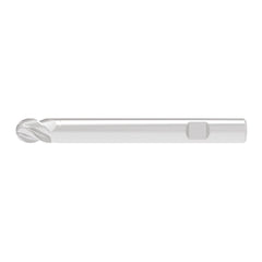 Ball End Mill: 16.00 mm Dia, 20.00 mm LOC, 4 Flute, Solid Carbide