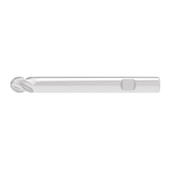 Ball End Mill: 12.00 mm Dia, 16.00 mm LOC, 4 Flute, Solid Carbide