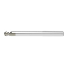 Ball End Mill: 18.00 mm Dia, 20.00 mm LOC, 2 Flute, Solid Carbide