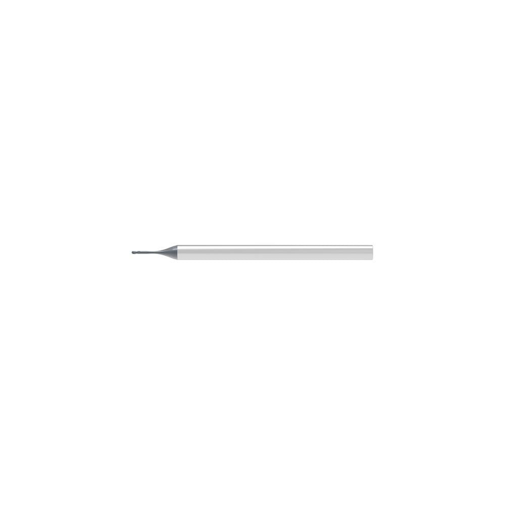 Ball End Mill: 1.80 mm Dia, 1.08 mm LOC, 2 Flute, Solid Carbide