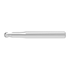 Ball End Mill: 4.00 mm Dia, 4.00 mm LOC, 2 Flute, Solid Carbide