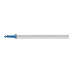 Ball End Mill: 1.50 mm Dia, 1.20 mm LOC, 2 Flute, Solid Carbide