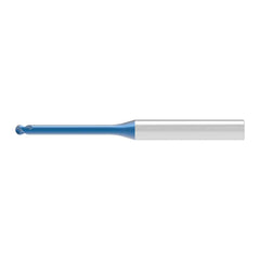 Ball End Mill: 0.50 mm Dia, 0.40 mm LOC, 2 Flute, Solid Carbide