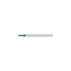 Ball End Mill: 1.50 mm Dia, 1.20 mm LOC, 2 Flute, Solid Carbide