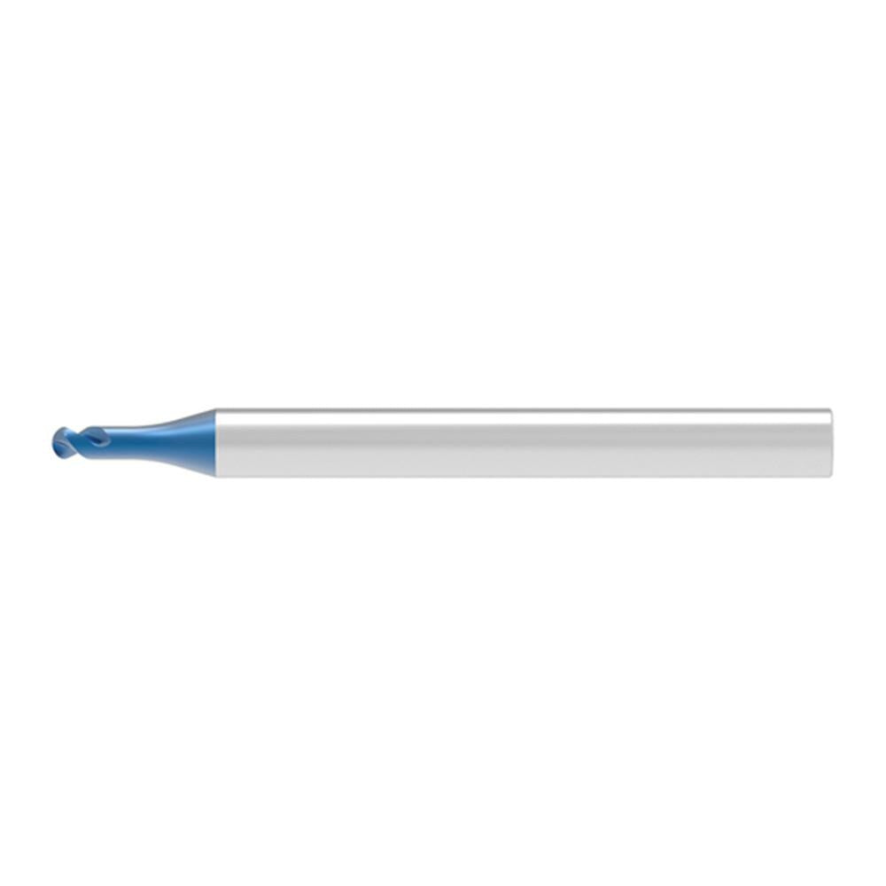 Ball End Mill: 3.00 mm Dia, 3.50 mm LOC, 2 Flute, Solid Carbide