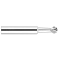 Undercutting End Mills; Mill Diameter (Decimal Inch): 0.1875; Mill Diameter (Inch): 3/16; Length Of Cut (Decimal Inch - 4 Decimals): 0.1600; Overall Length (Inch): 2; Radius: 0.0938; Number Of Flutes: 4; Neck Length (Decimal Inch): 0.1870; Neck Diameter (