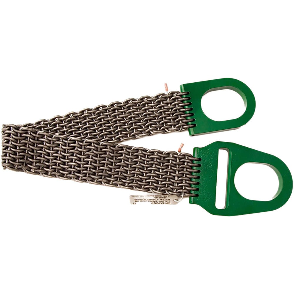 Wire Mesh Sling: Wire Mesh Choker, 4" Wide, 10' Sling Length, 10000 lb Vertical, 10000 lb Choker, 20000 lb Basket, Steel