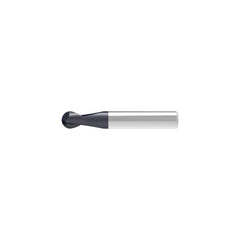 Ball End Mill: 0.50 mm Dia, 1.50 mm LOC, 2 Flute, Solid Carbide