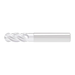 Ball End Mill: 16.00 mm Dia, 32.00 mm LOC, 4 Flute, Solid Carbide