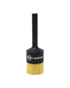 1 1/2″ Diameter × 1/2″ Shank Diameter × 1″ Trim Length, 0.035″ Abrasive Impregnated Bristle, Ceramic, AEB (Abrasive End Brush)