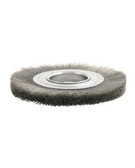 3″ Diameter × 3/8″ Width, Carbon Steel, 0.006″ Crimped Bristle, Wheel Brush