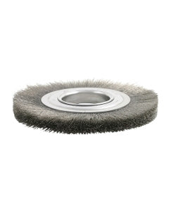 6″ Diameter × 1/2″ Width, Stainless Steel, 0.006″ Crimped Bristle, Wheel Brush