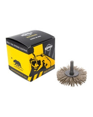 3″ Diameter × 3/8″ Width, 80 Grit, Aluminum Oxide, 0.040″ Crimped Bristle, Wheel Brush