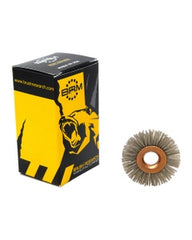 1 1/2″ Diameter × 0.312″ Width, 80 Grit, Aluminum Oxide, 0.040″ Crimped Bristle, Wheel Brush