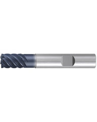 5 mm Dia. × 9 mm LOC × 6 mm Shank Dia. × 54 mm OAL, 0.5 mm Corner Radius, 6 Flute, Carbide, AlTiN, Hard-Cut, Corner Radius End Mill