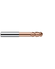 1 mm Cutting Dia. × 6 mm Shank Dia. × 2 mm LOC × 61 mm OAL, 4 Flute, Carbide, Duro-Si, Ballnose Endmill, Sphero-X
