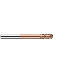 1 mm Cutting Dia. × 6 mm Shank Dia. × 2 mm LOC × 66 mm OAL, 4 Flute, Carbide, Duro-Si, Ballnose Endmill, Sphero-X