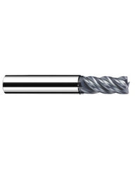 1 mm Cutting Dia. × 6 mm Shank Dia. × 5 mm LOC × 57 mm OAL, 4 Flute, Carbide, Polychrom, Square Endmill, Favora