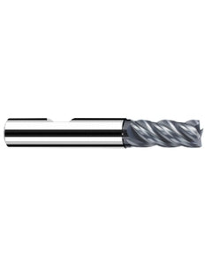 1 mm Cutting Dia. × 6 mm Shank Dia. × 5 mm LOC × 57 mm OAL, 4 Flute, Carbide, Polychrom, Square Endmill, Favora
