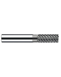 6 mm Cutting Dia. × 6 mm Shank Dia. × 13 mm LOC × 57 mm OAL, 6 Flute, Carbide, Polychrom, Square Endmill, E-Cut