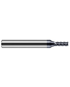 ‎0.02″ Cutting Dia. × 1/4″ Shank Size × 0.06″ LOC × 2-1/2″ OAL, 5 Flute, Carbide, AlTiN Nano, 0.005″ Corner Radius End Mill