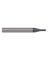 ‎0.04″ Dia. × 0.12″ LOC × 1/4″ Shank Size × 2-1/2″ OAL, 6 Flute, Carbide, TiAlN Nano, Ballnose Endmill
