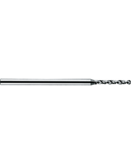 1.61 mm Dia. × 2 mm Shank Dia. × 38 mm OAL × 12 mm LCF, 120 Degrees, 7xD, 2 Flute, Uncoated - Solid Carbide Drills