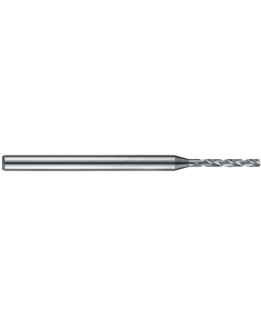 2.55 mm Dia. × 3 mm Shank Dia. × 50 mm OAL × 18 mm LCF, 140 Degrees, 7xD, 2 Flute, Uncoated - Solid Carbide Drills