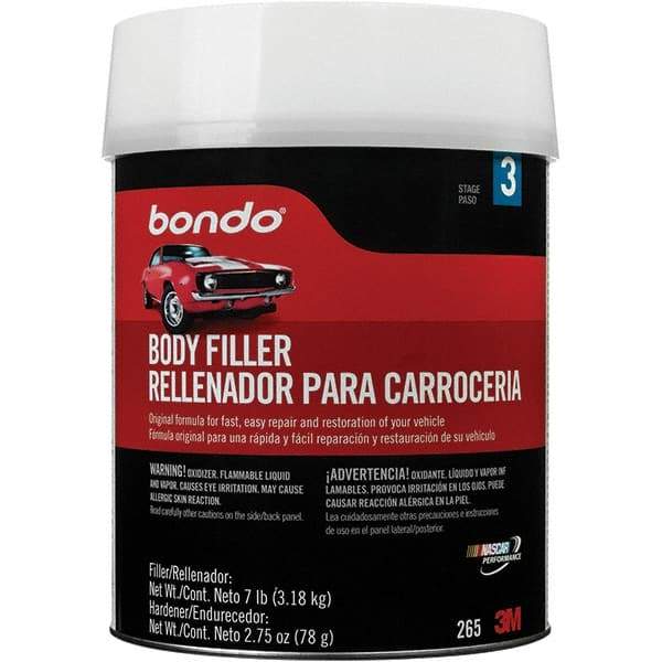 3M - Body Filler - 7 Lb Body Filler, 2-3/4 oz Cream Hardener - Exact Tool & Supply