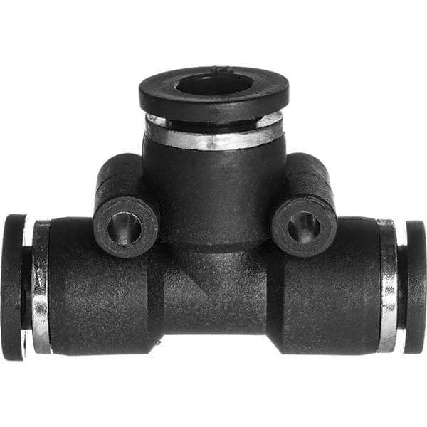 Value Collection - 8mm OD, Nylon Push-to-Connect Union Tee - 150 Max psi, Black - Exact Tool & Supply