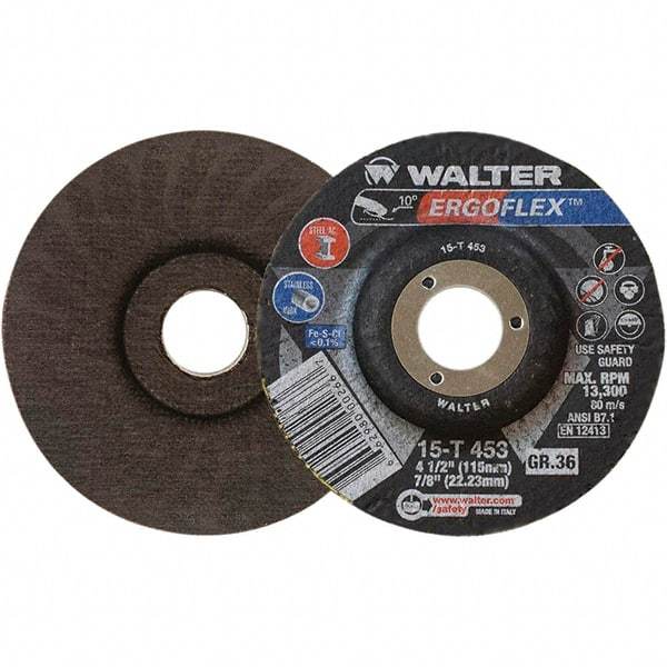 WALTER Surface Technologies - Depressed-Center Wheels Wheel Diameter (Inch): 7 Wheel Thickness (Inch): 3/64 - Exact Tool & Supply