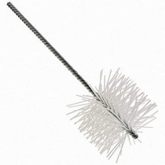 Brush Research Mfg. - 5-1/2" Diam Helical Nylon Tube Brush - Single Spiral, 0.079" Filament Diam, 8" Brush Length, 8" OAL, 0.292" Diam Galvanized Steel Shank - Exact Tool & Supply