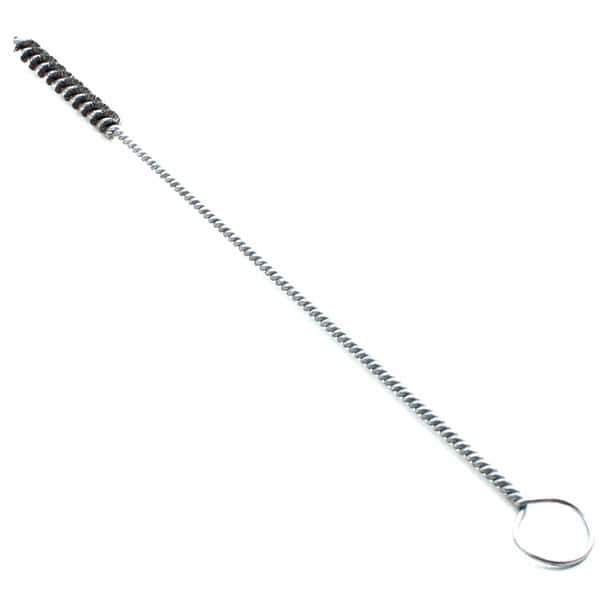 Brush Research Mfg. - 1/4" Diam Helical Steel Tube Brush - Single Spiral, 0.006" Filament Diam, 2" Brush Length, 10" OAL, 0.14" Diam Galvanized Steel Shank - Exact Tool & Supply