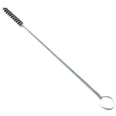 Brush Research Mfg. - 1/4" Diam Helical Steel Tube Brush - Single Spiral, 0.006" Filament Diam, 2" Brush Length, 10" OAL, 0.14" Diam Galvanized Steel Shank - Exact Tool & Supply