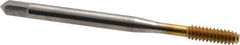 Balax - #6-32 UNC H3 Thread Limit Bottoming Thread Forming Tap - High Speed Steel, TiN Finish, 2" OAL, 11/16" Thread Length, Right Hand Thread, Series BXB - Exact Tool & Supply