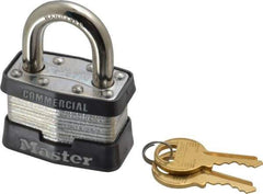Master Lock - 15/16" Shackle Clearance, Keyed Alike Maximum Security Padlock - 5/16" Shackle Diam, Laminated Steel - Exact Tool & Supply